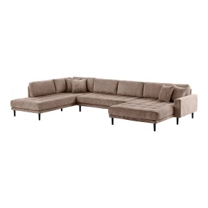 Canapea cu colt din textil maro 370 cm Lido Left U House Nordic