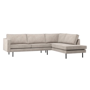 Canapea cu colt ecru din textil 266 cm Rodeo Rib Right Woood