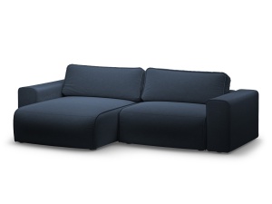 Canapea cu colt extensibila albastru royal din textil pentru 3 persoane Victor Left Micadoni