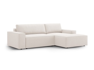 Canapea cu colt extensibila bej deschis din textil pentru 3 persoane Jodie Structured Right Micadoni