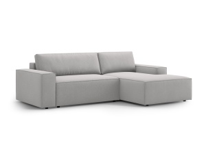 Canapea cu colt extensibila gri deschis din textil pentru 3 persoane Jodie Structured Right Micadoni