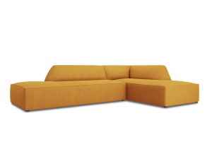 Canapea cu colt galbena din textil pentru 4 persoane Ruby Ottawa Right Be