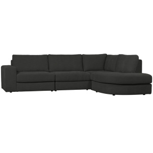 Canapea cu colt gri antracit din textil 301 cm Family Right Woood