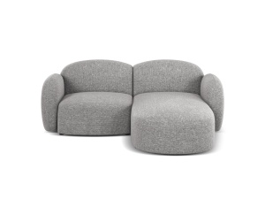 Canapea cu colt gri deschis din textil pentru 3 persoane Blair Eden Right Micadoni