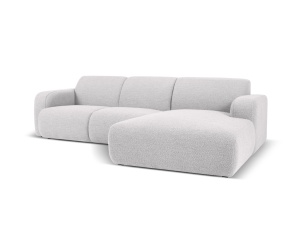Canapea cu colt gri deschis din textil pentru 4 persoane Molino Boucle Right Micadoni