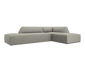 Canapea cu colt gri deschis din textil pentru 4 persoane Ruby Scala Right Micadoni