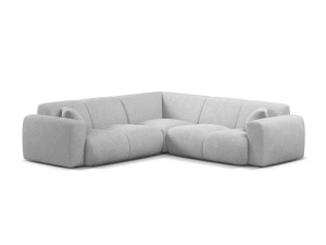 Canapea cu colt gri deschis din textil pentru 5 persoane Molino Boucle Micadoni