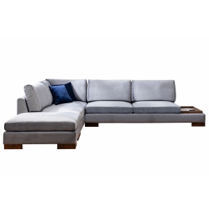 Canapea cu colt gri inchis din textil pentru 4 persoane Tulip Left The Home Collection