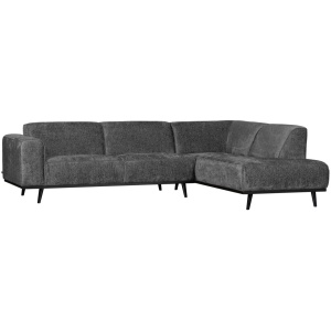Canapea cu colt gri montan din catifea 274 cm Statement Right Woood