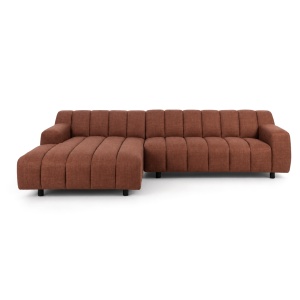Canapea cu colt maro teracota din textil pentru 2.5 persoane Oakland Left Quiet Object