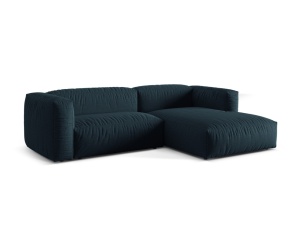 Canapea cu colt modulara albastra din textil pentru 2 persoane Martina Right Micadoni