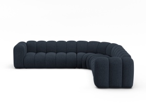 Canapea cu colt modulara albastru navy din textil pentru 5 persoane Lupine Chenille Right Micadoni