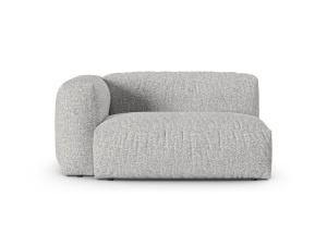 Canapea cu colt modulara argintie din textil pentru 1 persoana Martina Boucle 160 Left XL Micadoni