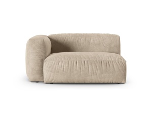 Canapea cu colt modulara bej deschis din catifea pentru 1 persoana Martina 160 Left XL Micadoni