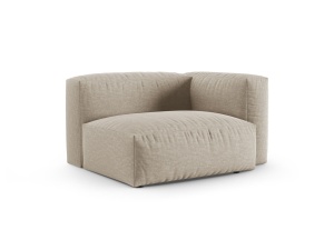 Canapea cu colt modulara bej deschis din textil pentru 1 persoana Martina 120 Right XL Micadoni