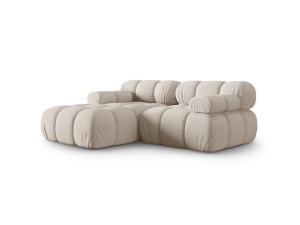 Canapea cu colt modulara bej deschis din textil pentru 3 persoane Bellis 155 Left 3D Micadoni