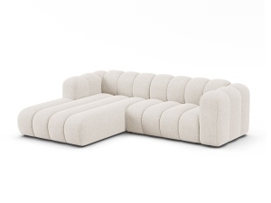 Canapea cu colt modulara bej deschis din textil pentru 4 persoane Lupine M Left Micadoni