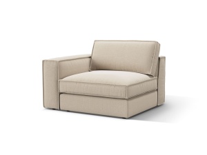 Canapea cu colt modulara bej din textil pentru 1 persoana Pola Babel Left Micadoni
