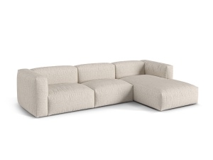 Canapea cu colt modulara bej din textil pentru 3 persoane Martina Boucle Right Micadoni