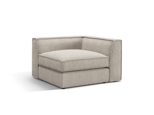 Canapea cu colt modulara bej nisipiu din textil pentru 1 persoana Pola Corner Micadoni