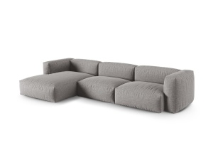 Canapea cu colt modulara gri deschis din textil pentru 3 persoane Martina XL Left Micadoni