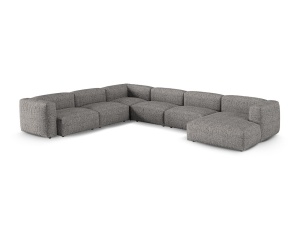 Canapea cu colt modulara gri grafit din textil pentru 6 persoane Martina Monet Boucle Left XL Micadoni