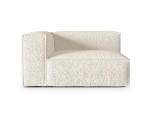 Canapea cu colt modulara ivorie din textil pentru 1 persoana Nuria 145 Boucle Left Micadoni
