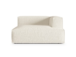 Canapea cu colt modulara ivorie din textil pentru 1 persoana Nuria Boucle 147 Right Micadoni