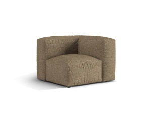 Canapea cu colt modulara maro cappuccino din textil pentru 1 persoana Martina Boucle Micadoni