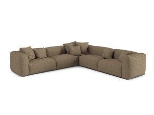 Canapea cu colt modulara maro cappuccino din textil pentru 5 persoane Martina 316 Boucle Micadoni