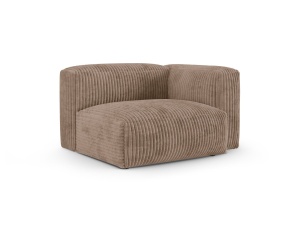 Canapea cu colt modulara maro din textil pentru 1 persoana Martina Corduroy 120 Right XL Micadoni