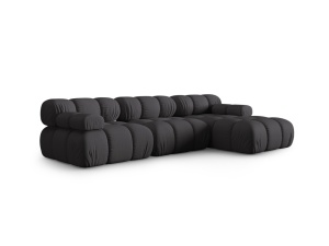 Canapea cu colt modulara maro espresso din textil pentru 4 persoane Bellis 155 Right 3D Micadoni
