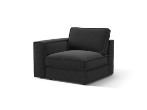 Canapea cu colt modulara neagra din textil pentru 1 persoana Pola Left Micadoni