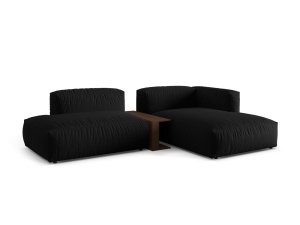 Canapea cu colt modulara neagra din textil pentru 2 persoane Martina Boston Right Micadoni