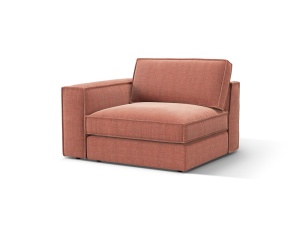 Canapea cu colt modulara rosie din textil pentru 1 persoana Pola Babel Left Micadoni