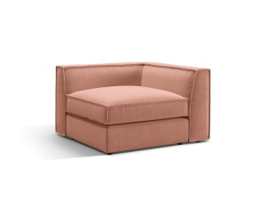Canapea cu colt modulara roz din catifea pentru 1 persoana Pola Salvador Corner Micadoni