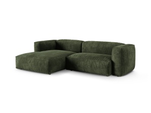 Canapea cu colt modulara verde din catifea pentru 2 persoane Martina Left XL Micadoni