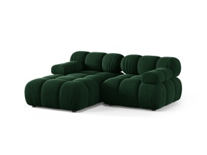 Canapea cu colt modulara verde din catifea pentru 3 persoane Bellis Bluvel Left Micadoni