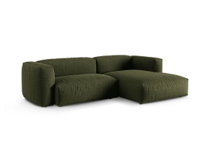 Canapea cu colt modulara verde din textil pentru 2 persoane Martina Boston Right Micadoni