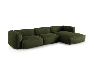 Canapea cu colt modulara verde din textil pentru 3 persoane Martina XL Right Micadoni