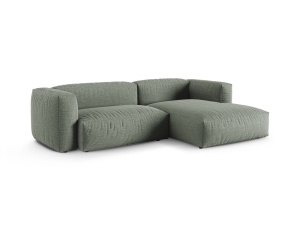 Canapea cu colt modulara verde muschi din textil pentru 2 persoane Martina Boston Right Micadoni