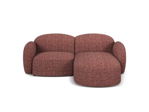 Canapea cu colt rosie din textil pentru 3 persoane Blair Baltimore Right Micadoni