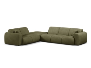 Canapea cu colt verde deschis din textil pentru 6 persoane Molino Chenile Left Micadoni