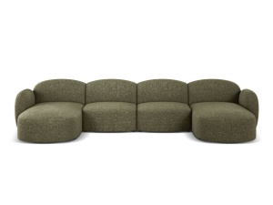 Canapea cu colt verde din textil pentru 6 persoane Blair Eden Panoramic Micadoni