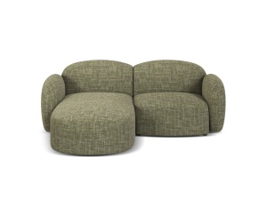 Canapea cu colt verde masliniu din textil pentru 3 persoane Blair Baltimore Left Micadoni