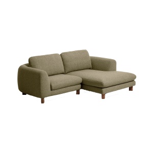 Canapea cu colt verde masliniu din textil pentru 3 persoane Vera Right Lounge Kave Home