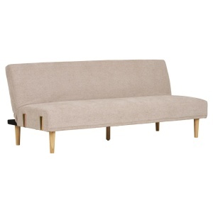 Canapea extensibila bej nisipiu din textil 208 cm Kells House Nordic