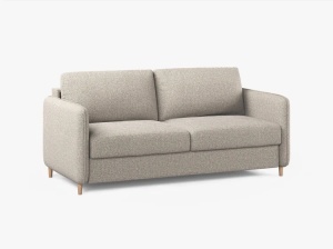 Canapea extensibila bej nisipiu din textil pentru 3 persoane Simo Babel Micadoni