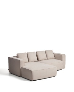 Canapea extensibila cu colt din textil bej pentru 3 persoane Marela Left Kave Home