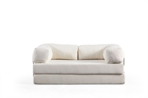 Canapea extensibila din textil alb pentru 2 persoane Via Con The Home Collection